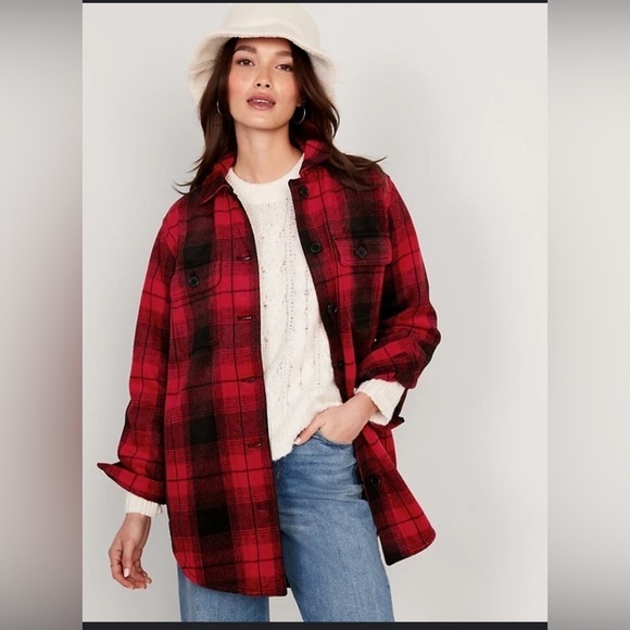 Old Navy Jackets & Blazers - Old Navy Hunter plaid Red & Black Shacket MP